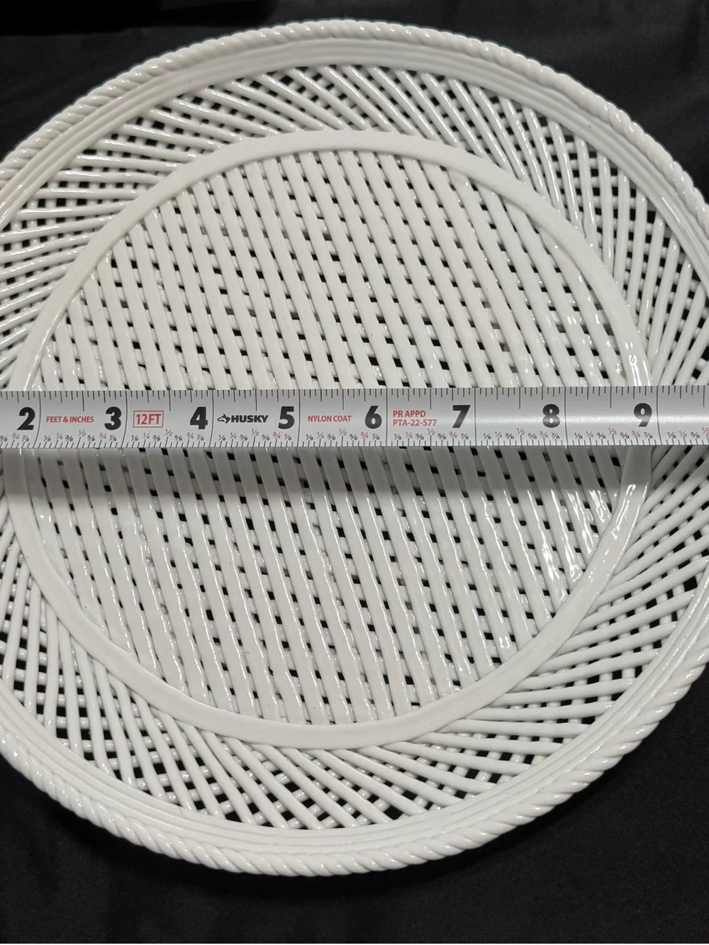 White Woven Porcelain Plates Set of 3 - Home Dining